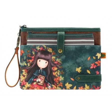 Busta accessori doppia tasca Autumn Leaves - Santoro London