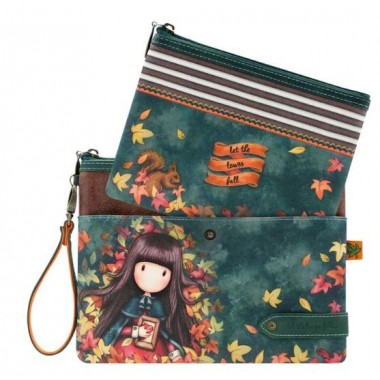 Busta accessori doppia tasca Autumn Leaves - Santoro London
