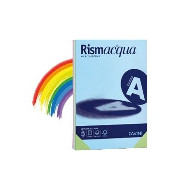 Carta Rismacqua - colori tenui - 200 g - 5 colori - Favini