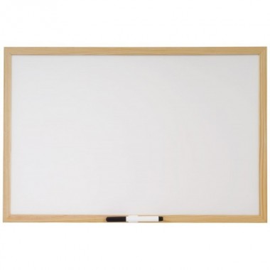 Lavagna bianca con cornice in legno - 60 x 90 cm
