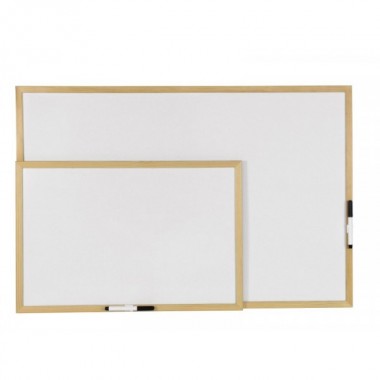 Lavagna bianca con cornice in legno - 60 x 90 cm