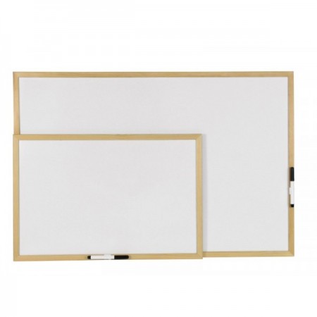 Lavagna bianca con cornice in legno - 60 x 90 cm