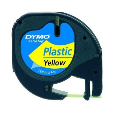 Nastri Letratag - 12 mm x 4 m - Nero/giallo - plastica