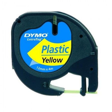 Nastri Letratag - 12 mm x 4 m - Nero/giallo - plastica