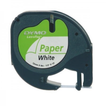 Nastri Letratag - 12 mm x 4 m - nero/bianco - carta