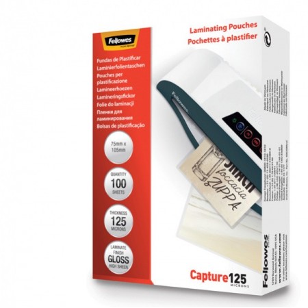 Pouches per plastificatrici - 75 x 105 mm - 125 microns - Fellowes