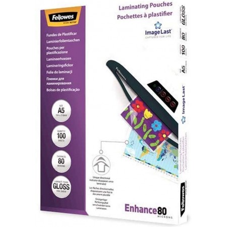 Pouches per plastificatrici - A5 - 80 microns - Fellowes