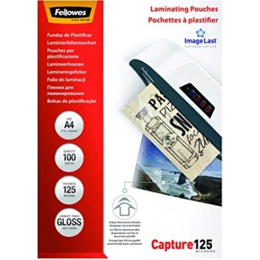 Pouches per plastificatrici - A4 - 125 microns - Fellowes