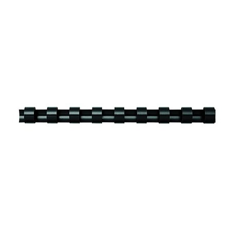 Dorsi plastici a 21 anelli - dorso 6 mm - nero - Buffetti Dorsi plastici a 21 anelli - dorso 6 mm - nero - Buffetti