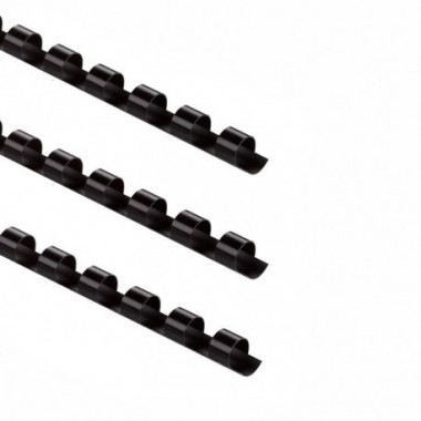Dorsi plastici a 21 anelli - dorso 8 mm - nero - Buffetti