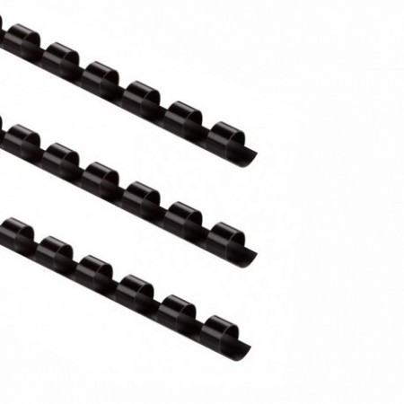 Dorsi plastici a 21 anelli - dorso 10 mm - nero - Buffetti Dorsi plastici a 21 anelli - dorso 10 mm - nero - Buffetti