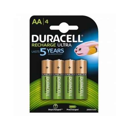 Batterie ricaricabili - stilo - AA - 2500 mAh - 4 pile - Duracell