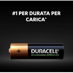 Batterie ricaricabili - stilo - AA - 2500 mAh - 4 pile - Duracell 2