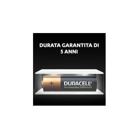 Batterie ricaricabili - stilo - AA - 2500 mAh - 4 pile - Duracell