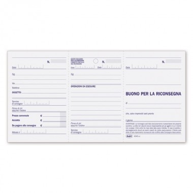 Riparazioni su oggetti consegnati da cliente - 50 fogli - 10 x 21,5