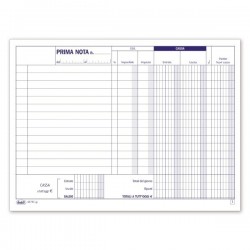 Primanota cassa - Entrate-Uscite-Partite - 50 fogli - 14,8 x 21,5