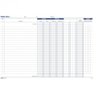 Primanota cassa - Entrate-Uscite-2 doppie colonne - 29,7 x 21,5 Primanota cassa - Entrate-Uscite-2 doppie colonne - 29,7 x 21,5