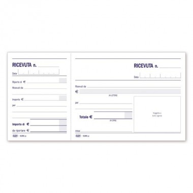 Ricevute di denaro - 100 fogli - 2 tagliandi - 10 x 21,5 Ricevute di denaro - 100 fogli - 2 tagliandi - 10 x 21,5