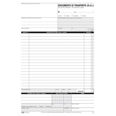 Documento di trasporto - triplice copia - snap out - 31 x 21 cm