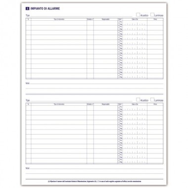 Registro sicurezza antincendio locali intrattenimento - 31 x 24,5 cm