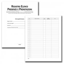 Registro elenco presenze e prenotazioni - 31 x 24,5